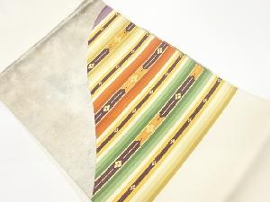 リサイクル　横段に菱模様織出し名古屋帯